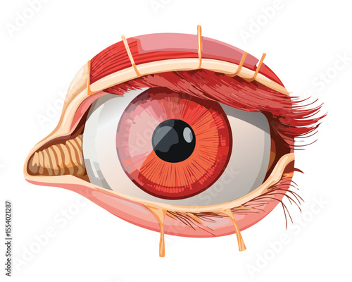 Detailed Red Human Eye Surface