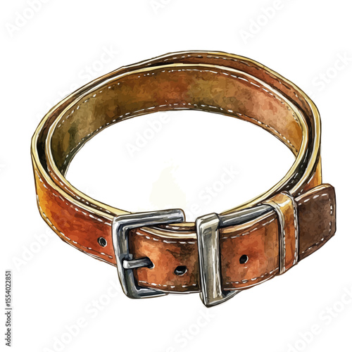Belt, watercolor illustration vector, isolated on a white background.