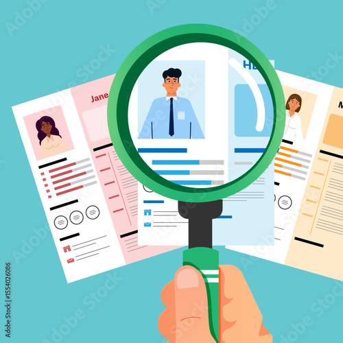 Recruitment and job application concept illustration