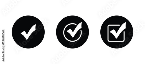 Tableau sur toile Checkmark icon. Checkmark vector set. Approved symbol vector.