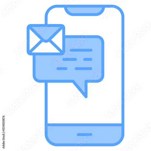 Chat Message icon line blue
