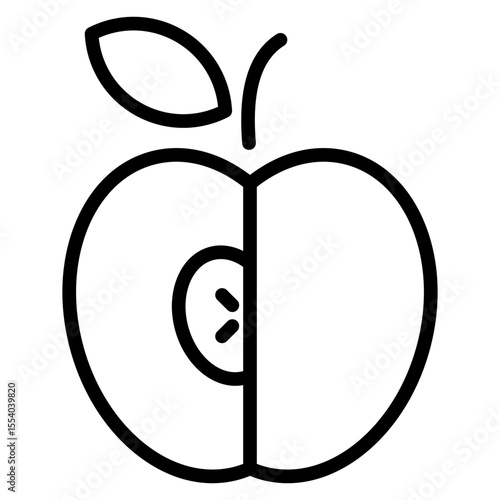 Icon of apple slices containing fiber that helps slow the absorption of sugar into the bloodstream, good for diabetics and as a diet for sufferers.