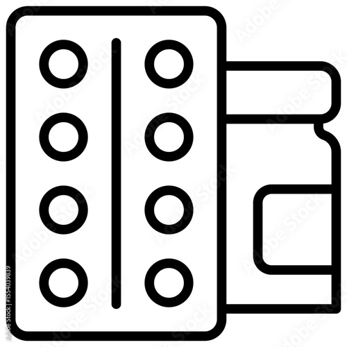 Visual medication package icon of the warning section regarding medication dosage that may help temporarily relieve patient symptoms.