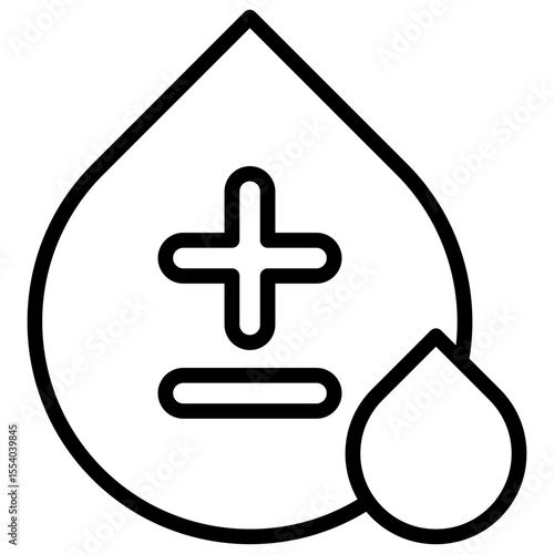 The blood icon refers to the Rhesus factor, a useful indicator in situations such as blood transfusions, pregnancy, medical records, and blood type education.