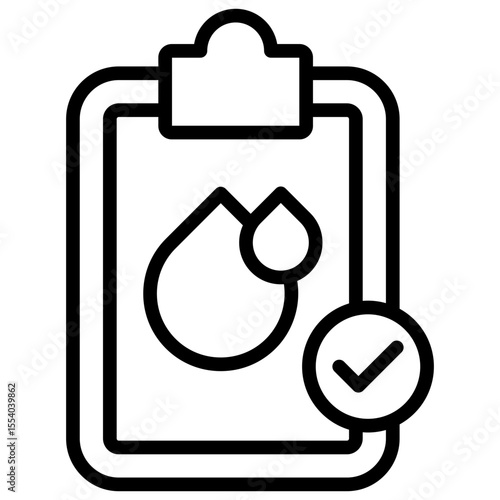 Clipboard icon with document or report to show information related to approved blood types
