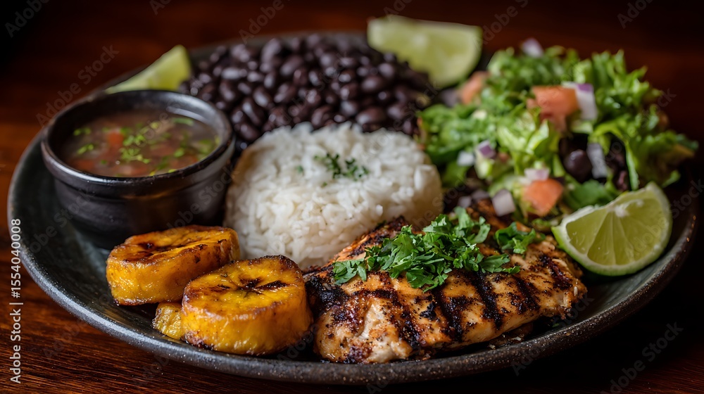 Grilled chicken and salad. Grilled chicken and salad.
