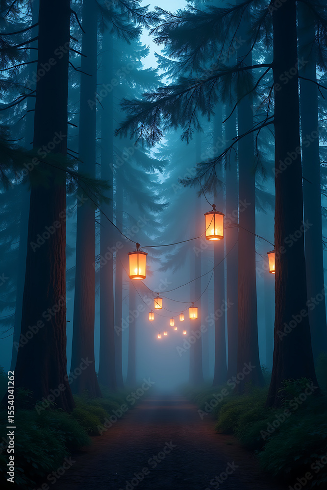 Obraz premium forest in the night