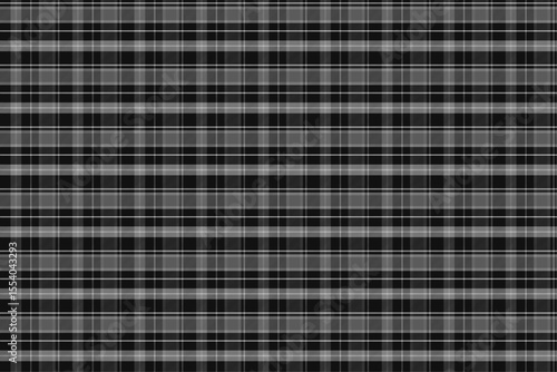Tartan Check Pattern Black Gray