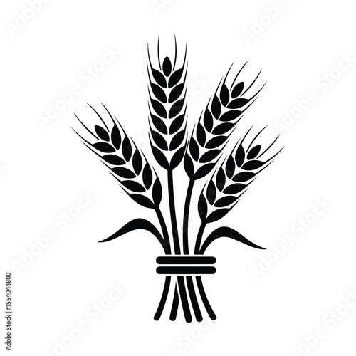 Wheat Sheaf Silhouette - Harvest Grain Agricultural Symbol Icon