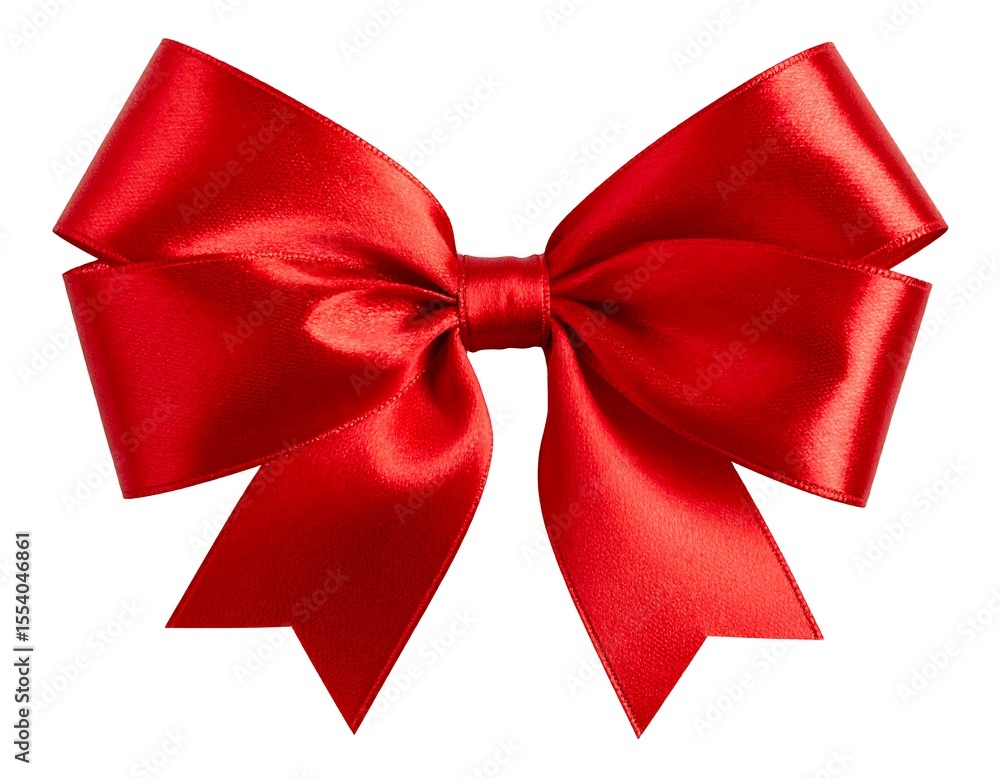 Naklejka premium Red satin ribbon bow (1)