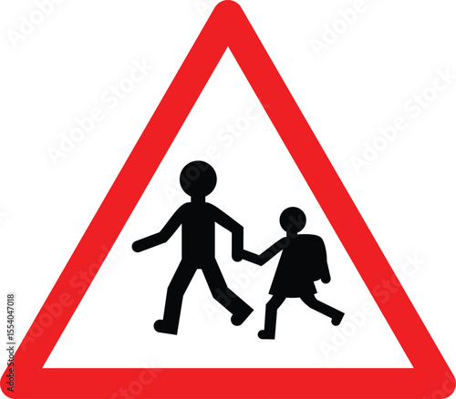 pedestrian school kids crossing road sign