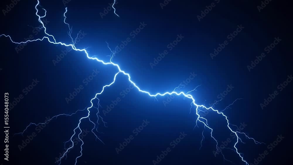 Animated lightning overlay with continuous electric bolts flashing in loopable motion element designed for seamless integration in visual content