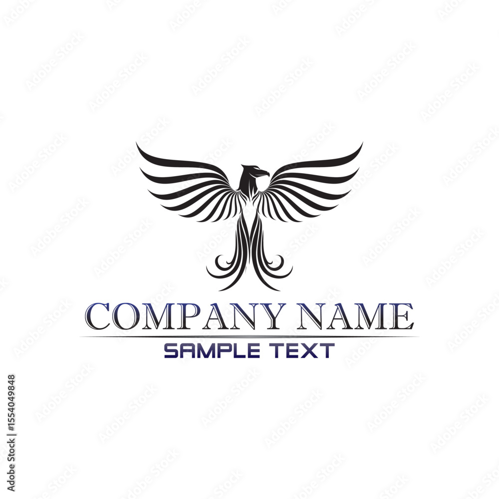 Obraz premium Black wing logo symbol for a professional designer