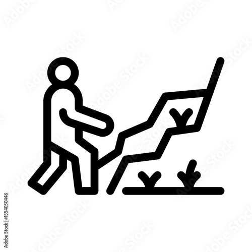 mountain climber line icon