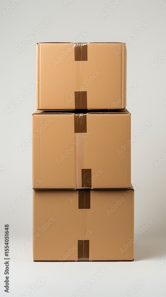 Obraz premium Brown cardboard box isolated on white background.