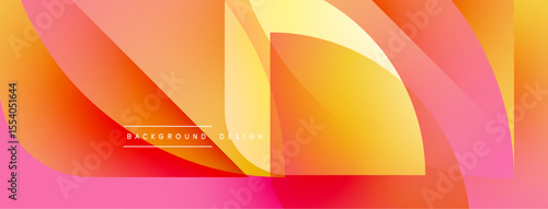 Abstract colorful design. Smooth gradients create dynamic shapes, blending orange, yellow, pink hues. Modern background for digital projects.