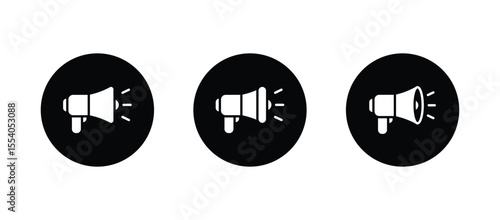 Megaphone icon set. Loudspeaker Symbol vector	