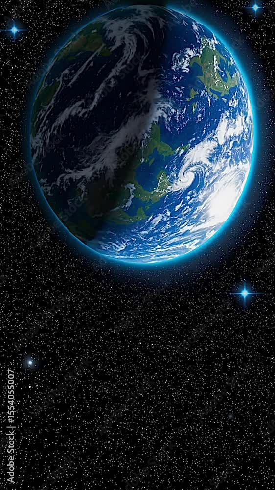 The earth in universe, vertical video