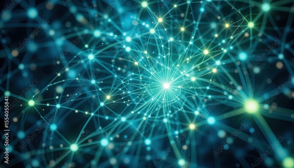 A complex network of interconnected nodes and lines. A complex network of interconnected nodes and lines.