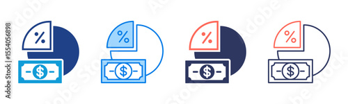 Profit Margin icon sheet multiple style collection