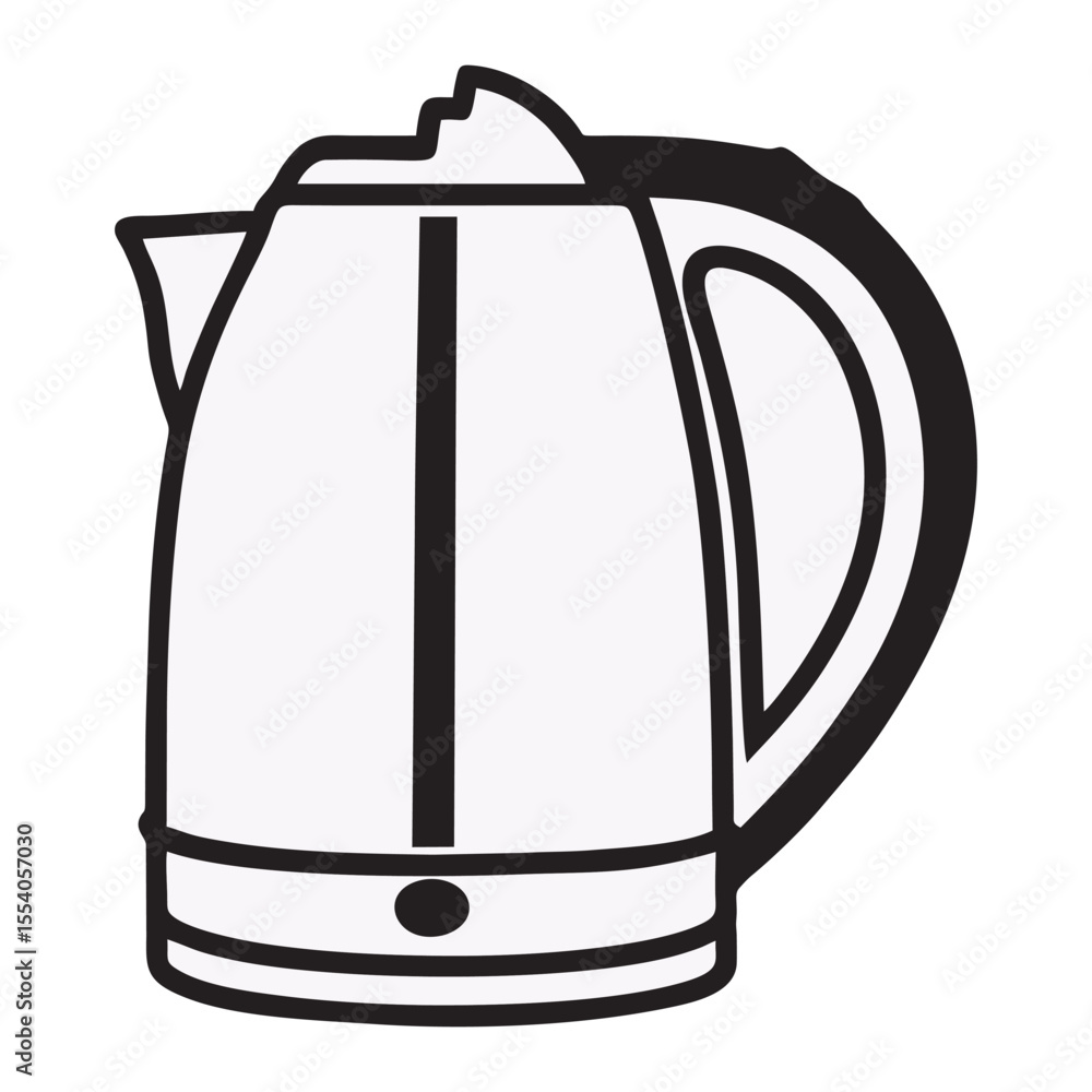 Obraz premium Silhouette image of a teapot on a white background