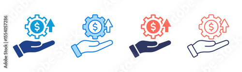 Profitability icon sheet multiple style collection