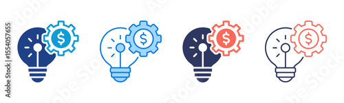 Business Inovation icon sheet multiple style collection