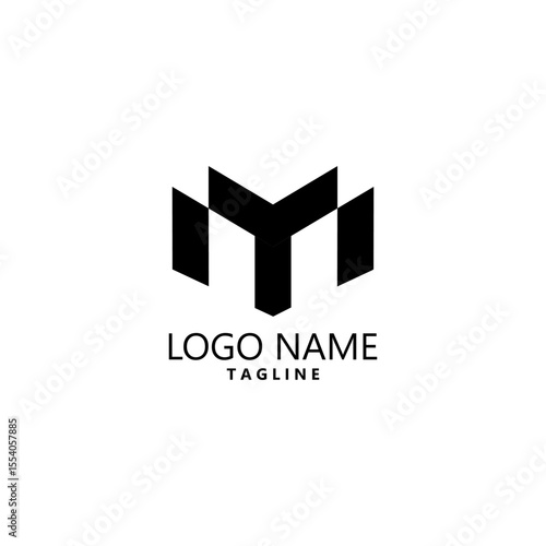 letter MY logo design vector