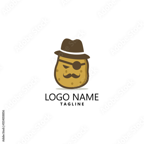 potato mafia logo design vector