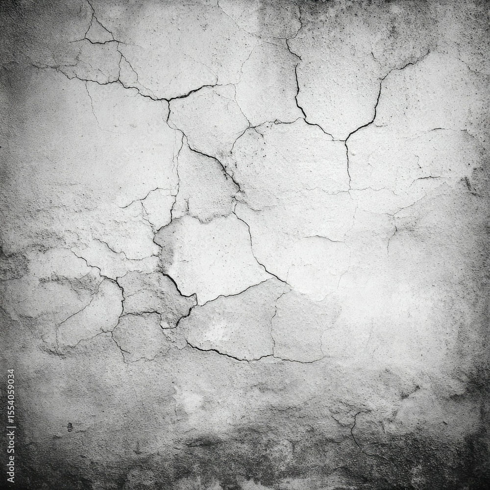 Obraz premium Cracked, weathered monochrome wall texture (1)