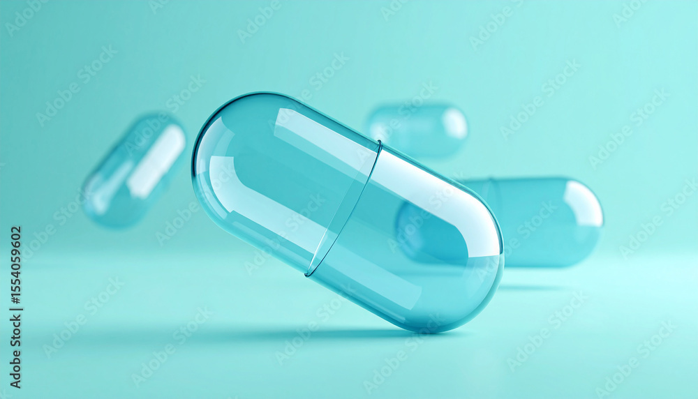 Close-up of capsules flying in the air against a bright, shiny background. Close-up of capsules flying in the air against a bright, shiny background.