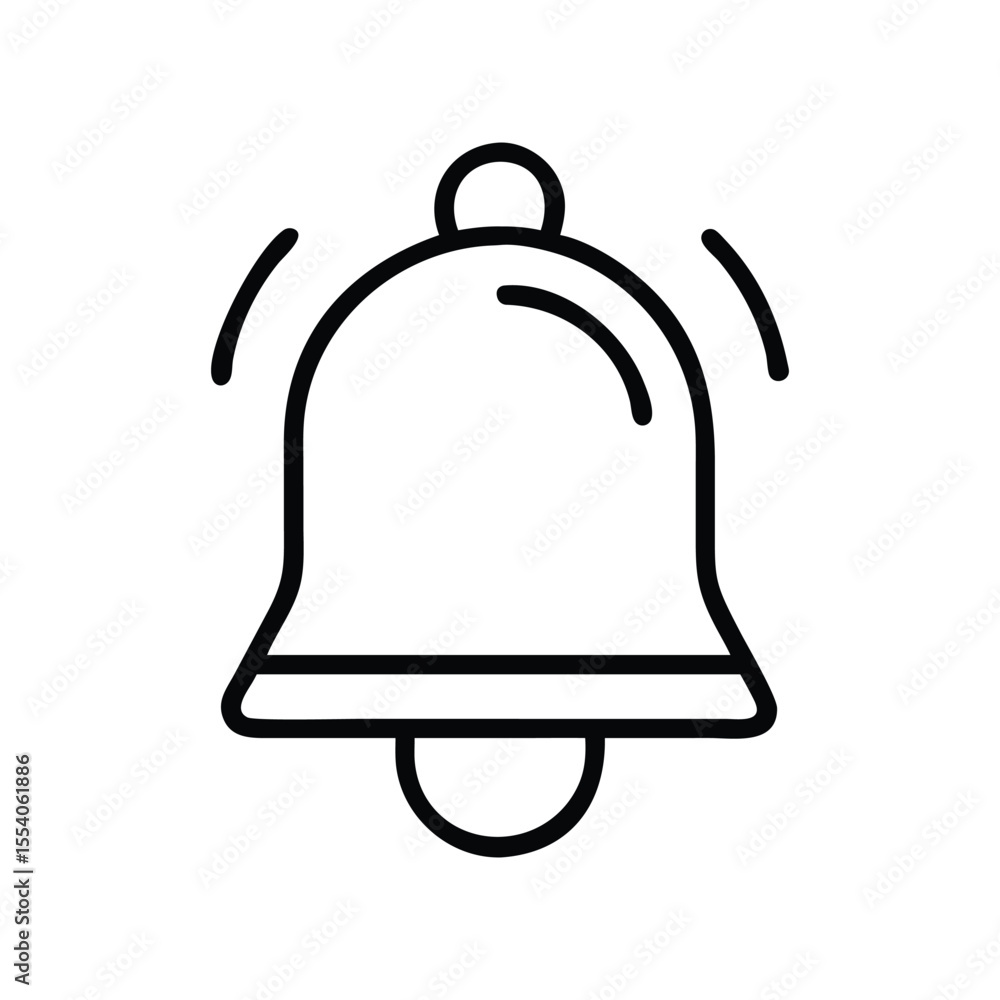 Obraz premium Simple vector bell icon for alert and notifications.