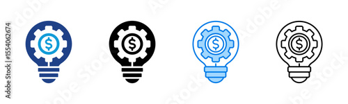 Business Strategy icon sheet multiple style collection