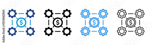 Business Integration icon sheet multiple style collection