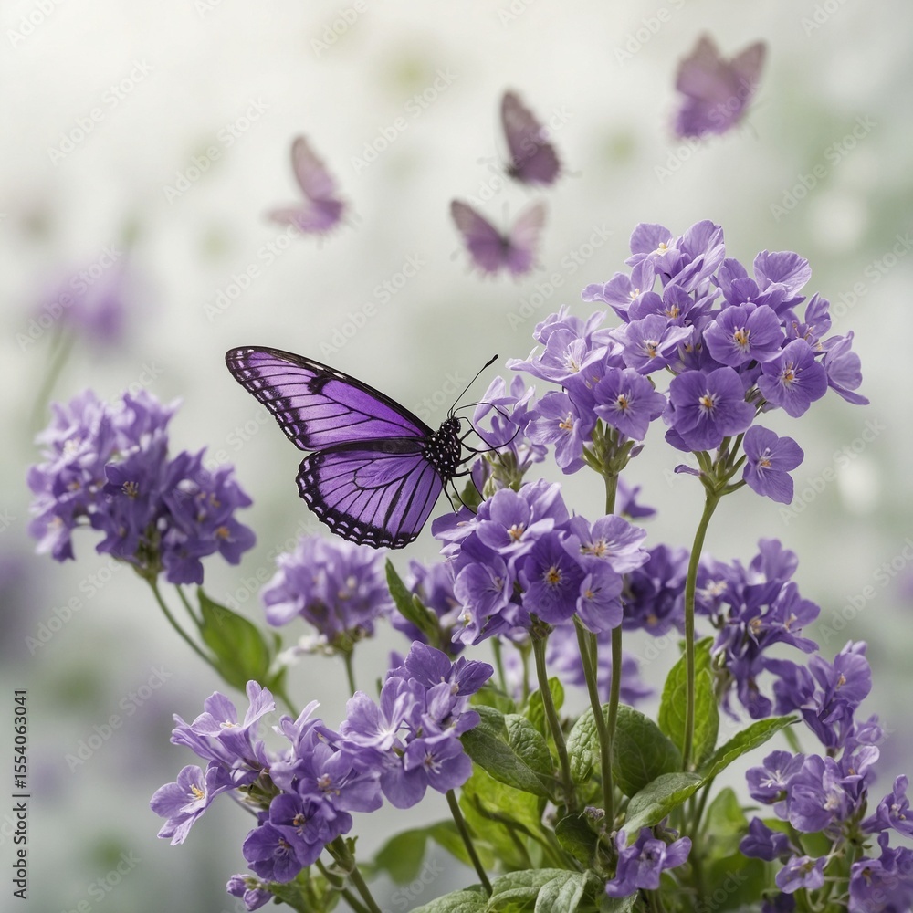 Naklejka premium purple flowers isolated