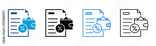 Taxation icon sheet multiple style collection