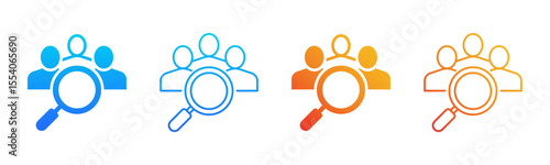 Recruitment icon sheet multiple style collection