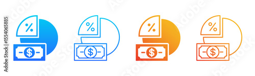 Profit Margin icon sheet multiple style collection