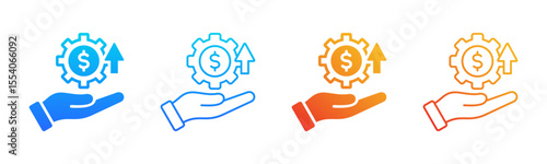 Profitability icon sheet multiple style collection
