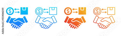 Trade icon sheet multiple style collection