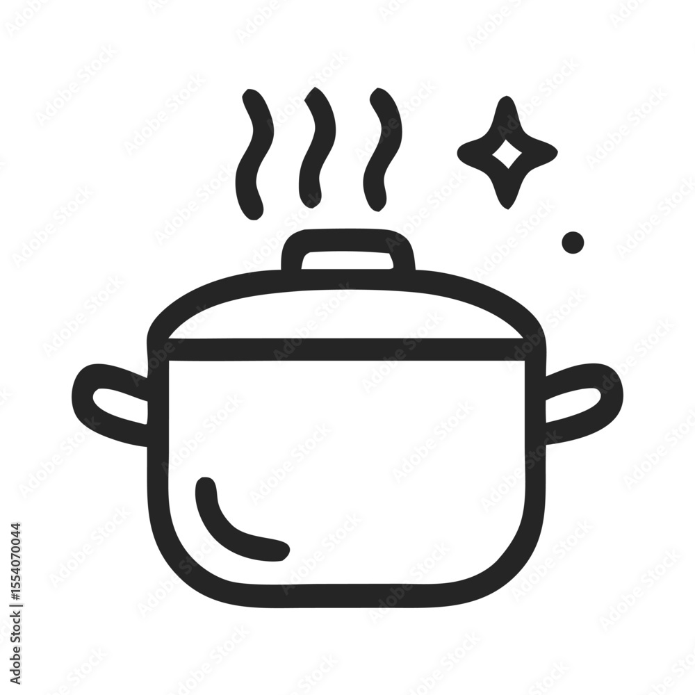 Obraz premium Cooking pot filled with delicious steaming food, suitable for recipes, cooking blogs, food magazines, culinary concepts, and social media posts