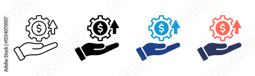 Profitability icon sheet multiple style collection