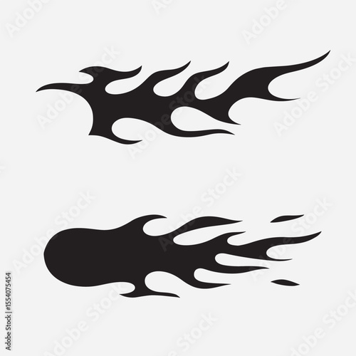 set of flame tattoo good for tattoo design, icon, symbol, element design, etc