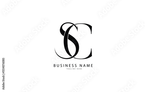 SC, CS, Abstract initial monogram letter alphabet logo