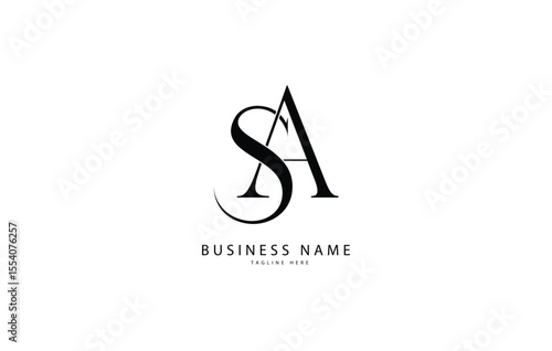 SA, AS, Abstract initial monogram letter alphabet logo
