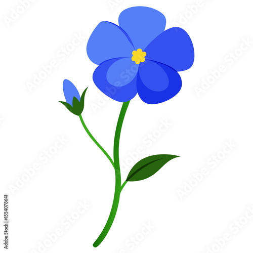 Foto Blue Flax flower on white background
