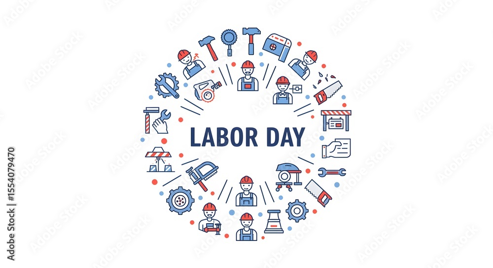 Obraz premium labor day vector art