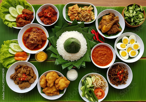 Grand Indonesian Nasi Tumpeng Full Spread