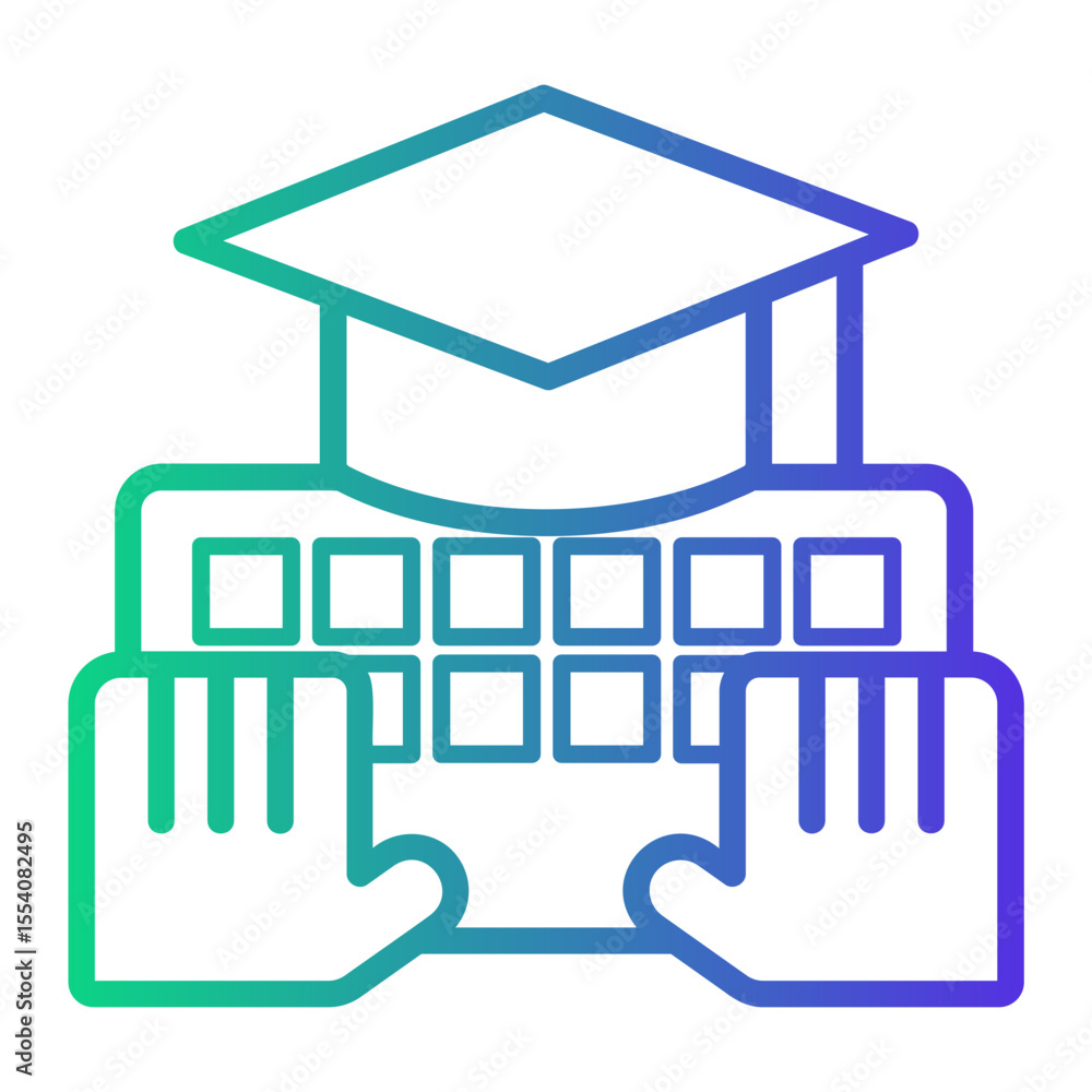 Obraz premium online learning Line Gradient Icon