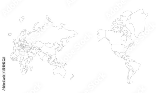 Wallpaper Mural 심플한 세계지도 일러스트 Torontodigital.ca